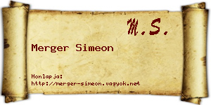 Merger Simeon névjegykártya